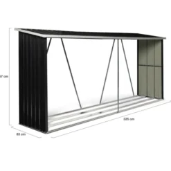 Abri bois de chauffage 4 m³ en acier galvanisé