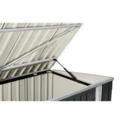 Abri de jardin en métal vert olive verrouillable multi-rangement pour stockage vélos, outils, poubelles