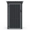 Abri de jardin gris en acier galvanisé 100 x 95 x 160 cm avec toit incliné 1 porte