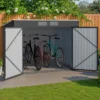 Abri à vélos en métal gris anthracite verrouillable avec kit d'ancrage pour 4 vélos