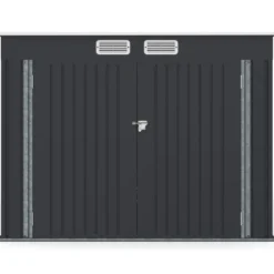 Abri à vélos en métal gris anthracite verrouillable avec kit d'ancrage pour 4 vélos