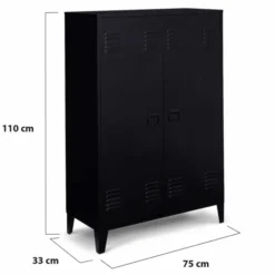 Armoire basse métallique noire