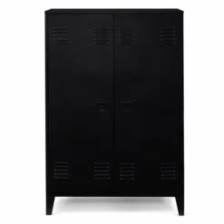 Armoire basse métallique noire