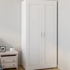 Armoire blanche 2 portes 80 cm
