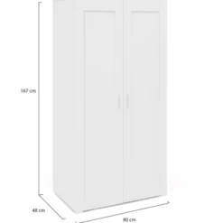 Armoire blanche 2 portes 80 cm