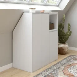 Armoire blanche sous pente 3 portes 1 niche