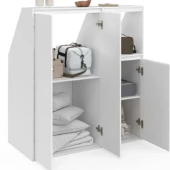 Armoire blanche sous pente 3 portes 1 niche