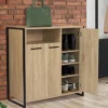 Armoire à chaussures avec portes et une niche bois et métal