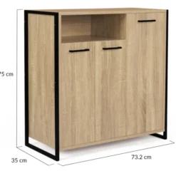 Armoire à chaussures avec portes et une niche bois et métal