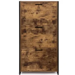 Armoire à chaussures industrielle 3 portes effet vieilli