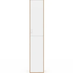 Armoire de bureau bois 180 cm multifonction 3 étagères 1 porte blanche