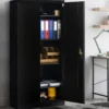 Armoire de bureau en métal noir 80x180 cm