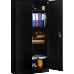 Armoire de bureau en métal noir 80x180 cm