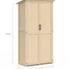 Armoire de jardin en bois 90x50x160 cm avec toit incliné double porte et étagères