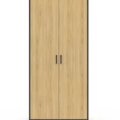 Armoire grande capacité avec penderie et étagères