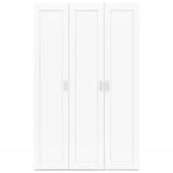 Armoire 3 portes blanche penderie et rangement 120 cm