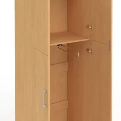 Armoire 2 portes bois penderie 50 cm avec étagère