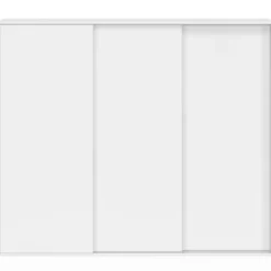 Armoire sous pente 3 portes coulissantes 3 niveaux 130 x 50 x 70/110 cm blanc