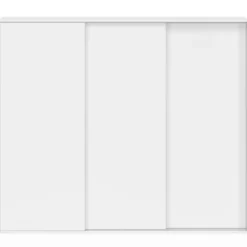 Armoire sous pente 3 portes coulissantes 3 niveaux 130 x 50 x 70/110 cm blanc