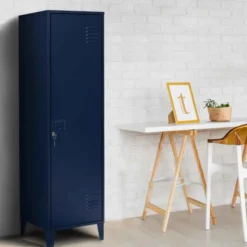Armoire vestiaire porte métallique bleue industrielle