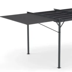 Auvent inclinable et réglable 250 x 150 cm pour pergola toit rétractable gris anthracite