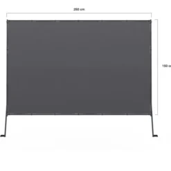 Auvent inclinable et réglable 250 x 150 cm pour pergola toit rétractable gris anthracite