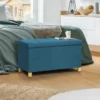 Banc coffre bleu canard 76 cm