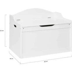 Banc coffre de rangement enfant en bois blanc