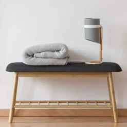 Banquette d'entrée style scandinave gris anthracite