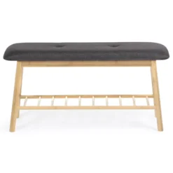Banquette d'entrée style scandinave gris anthracite