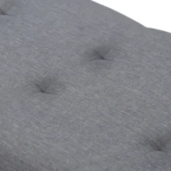 Banquette rangement tissu gris anthracite en lin