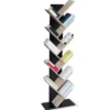 Bibliothèque arbre bois noir et façon hêtre 10 niveaux
