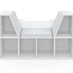 Bibliothèque banc blanche 6 cases