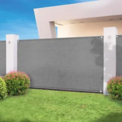 Brise-vue gris clair 1,5 m x 10 m occultant 300 g/m²