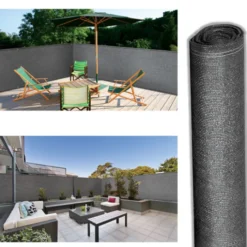 Brise vue gris 1,8 m x 10 m occultant 300 g m²