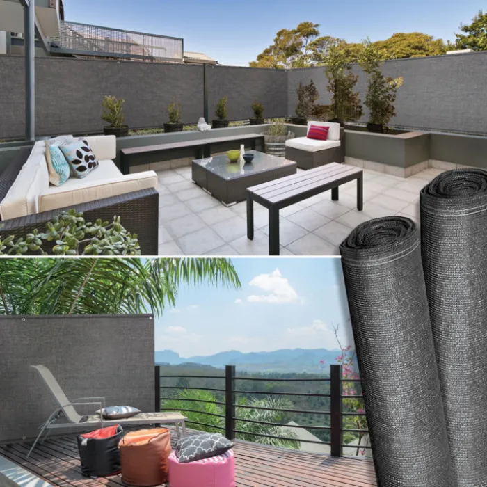 Brise vue 1,2 m x 10 m gris anthracite occultant 300 g m²