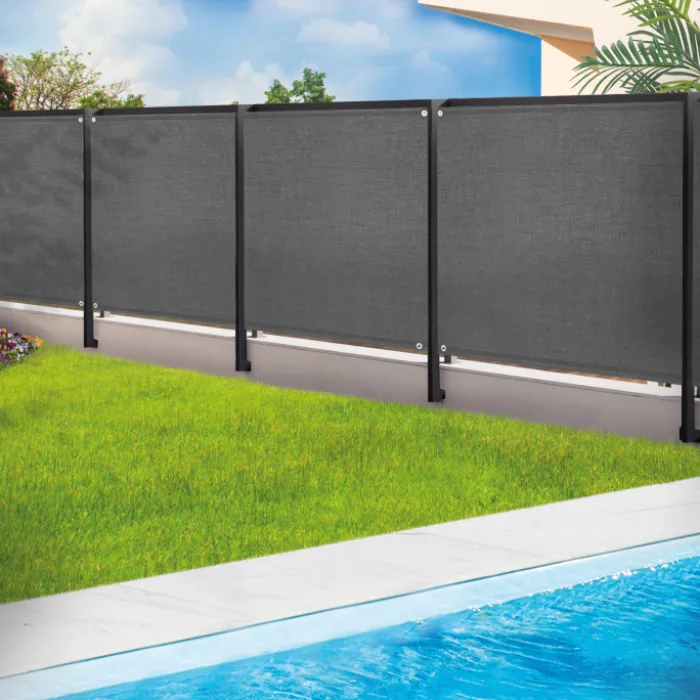 Brise vue 1,8m x 10m gris occultant 220g m2