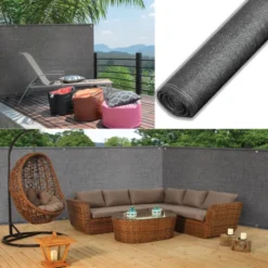Brise vue 1M x 10M gris occultant 220g m²