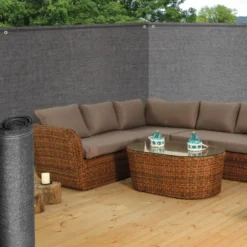 Brise vue 1M x 10M gris occultant 220g m²