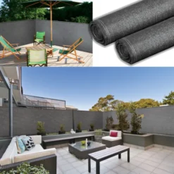 Brise vue 1M x 10M gris occultant 220g m²