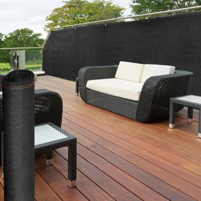 Brise vue 1,8 m x 10m noir occultant 300 g m²