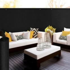 Brise vue 1,5 m x 10m noir occultant 300 g m²