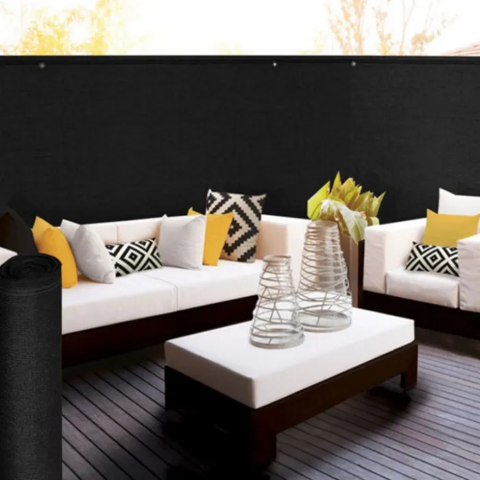 Brise vue 1,5 m x 10m noir occultant 300 g m²