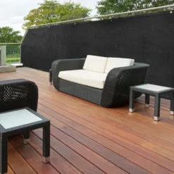 Brise vue noir 2 m x 10 m occultant 300 gr/m²