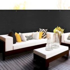 Brise vue noir 2 m x 10 m occultant 300 gr/m²