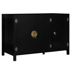 Buffet bas noir style asiatique 3 portes