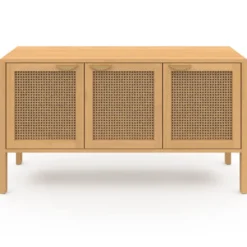 Buffet bas 3 portes avec cannage 110 cm