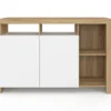 Buffet bois avec portes blanches