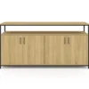 Buffet bois et noir style industriel 160 cm 4 portes