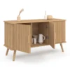 Buffet bois 3 portes 110 cm effet lattes